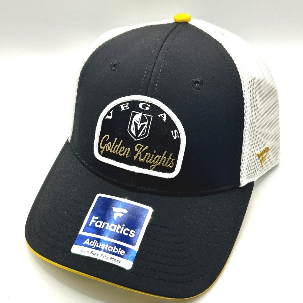 Vegas Golden Knights Fanatics Hat OS Black White Trucker Snapback NHL Hockey Fan